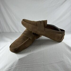 Alfani TUCK Mens Size 12M Tan Brown Suede Driving Moccasins Loafers EUC